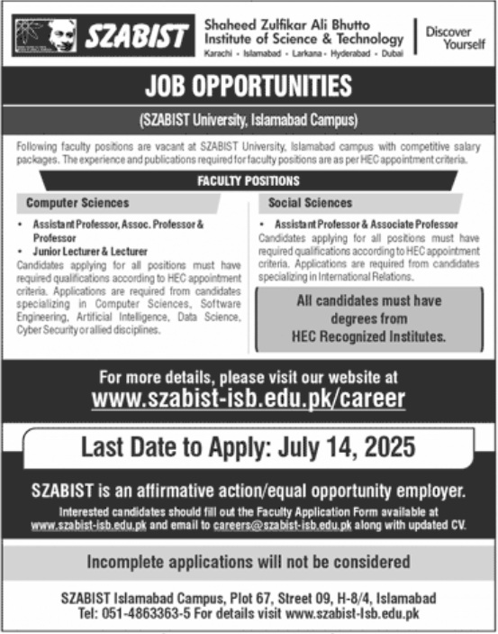 Shaheed Zulfiqar Ali Bhutto Institute of Technology SZABIST