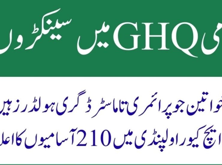 GHQ Islamabad Civilian Jobs September 2025