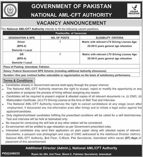 National AML-CFT Authority - Driver