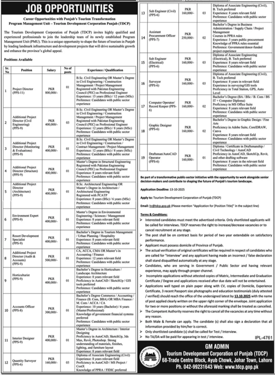 TDCP Program Management Unit Jobs October 2025