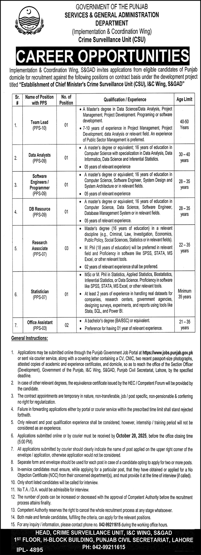 How to Apply on Walled City of Lahore Authority Job Advertisement