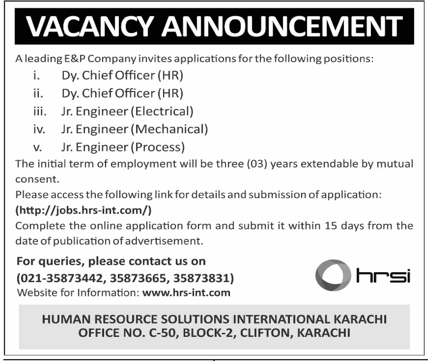 Latest Human Resource Solutions International HRSI Management Jobs Karachi 2025
