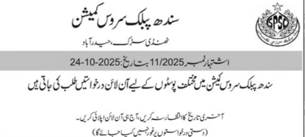 Latest SPSC Sindh Public Service Commission Legal Jobs Hyderabad 2025