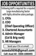 Manufacturing Company Lahore Jobs 2025