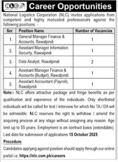 National Logistics Corporation NLC Islamabad Jobs Notice 