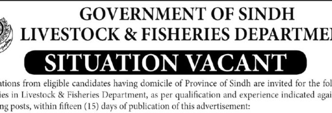 Latest Livestock & Fisheries Department Jobs Karachi 2025