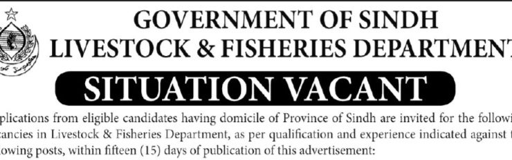 Latest Livestock & Fisheries Department Jobs Karachi 2025