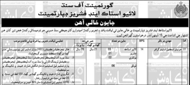 Latest Livestock & Fisheries Department Jobs Karachi 2025