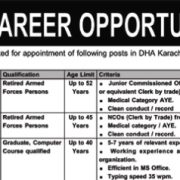Latest Pakistan Defence Officers Housing Authority Jobs Karachi 2025