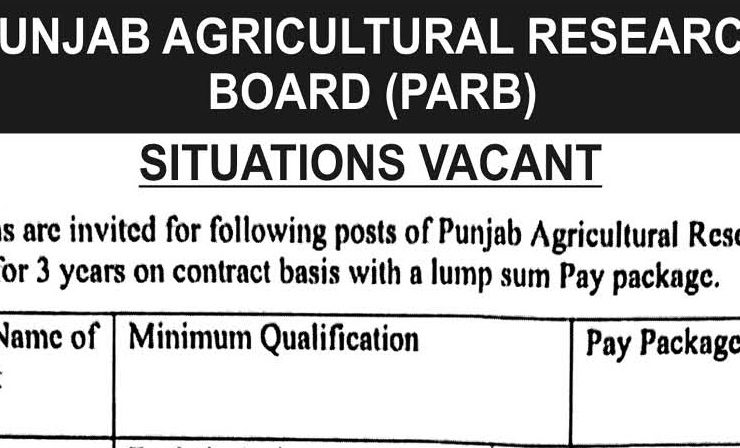Latest Punjab Agricultural Research Board Jobs Lahore 2025