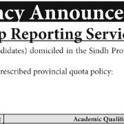Crop Reporting Service Centre Sindh Jobs 2025 – Apply Now