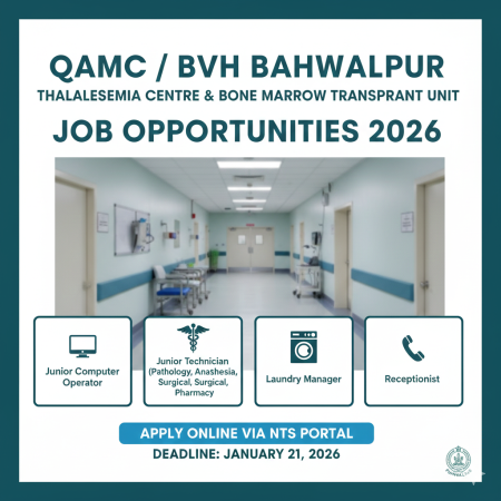 QAMC/BVH Bahawalpur Jobs 2026 – Apply via NTS