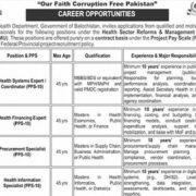 Health Sector Reforms & Management Unit Balochistan Jobs Openings 2025