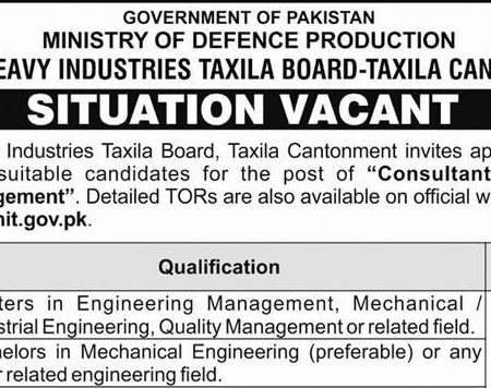 Heavy Industries Taxila Board Jobs Openings 2025