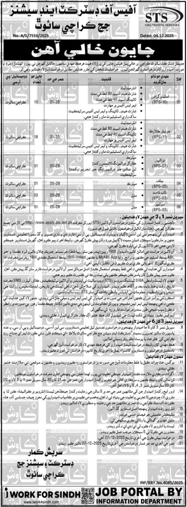 Latest District & Session Judge  Jobs Karachi 2025