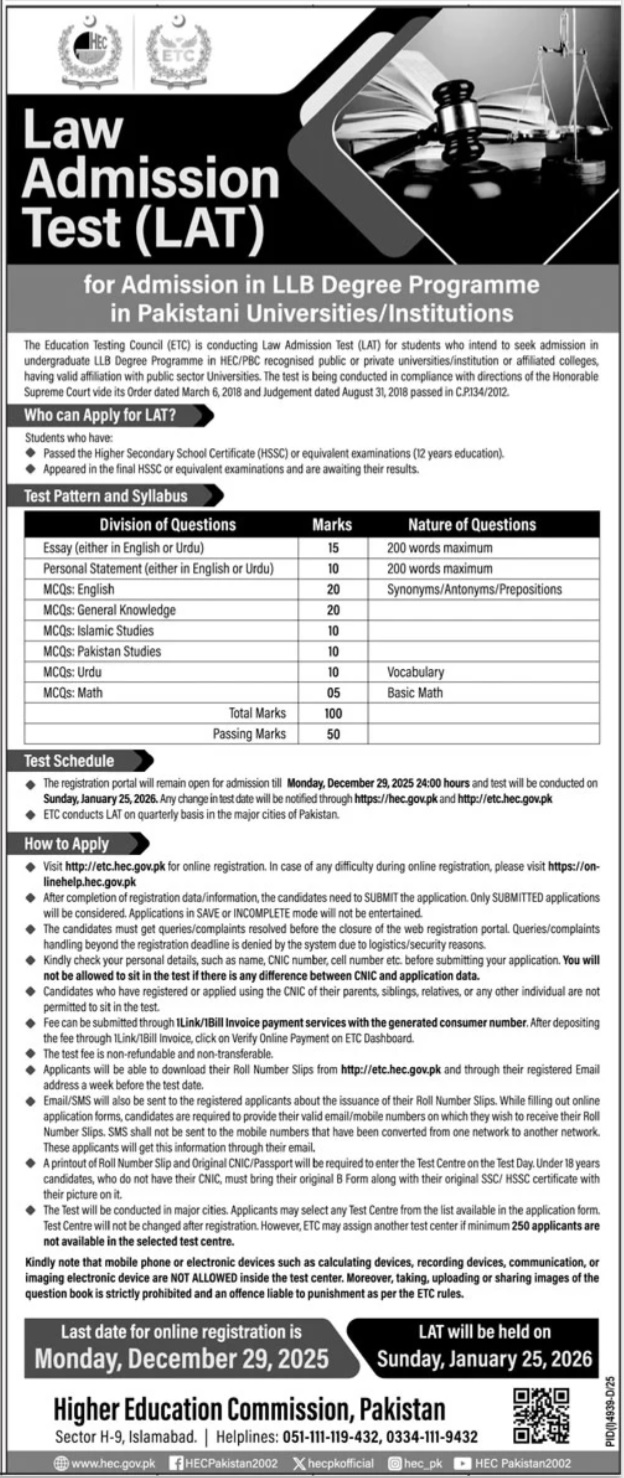Latest Higher Education Commission HEC Jobs Islamabad 2025