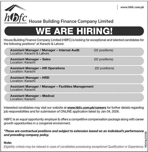 House Building Finance Company (HBFC) Jobs Openings 2026 – Apply Online