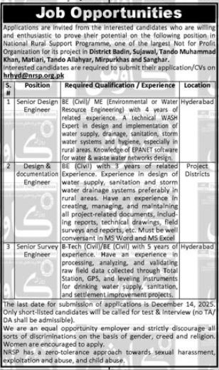 Latest National Rural Support Programme NRSP Jobs Hyderabad 2025