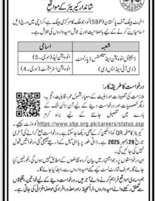 State Bank of Pakistan (SBP) Job Openings 2025
