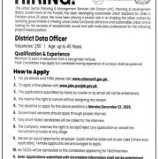 The Urban Unit Punjab Jobs 2025 – District Data Officer Vacancies | Apply Online