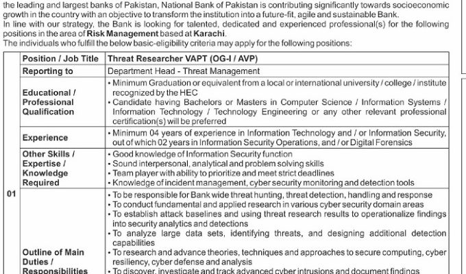 National Bank of Pakistan (NBP) Jobs 2025 – Apply Online