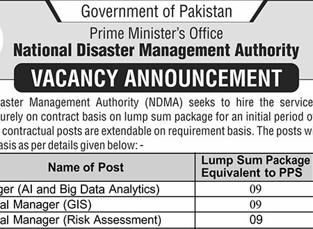 National Disaster Management Authority (NDMA) Jobs Openings 2025