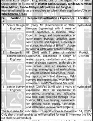 National Rural Support Programme Announces Jobs 2025