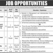 New Jobs at Ordnance College Malir Cantonment 2025