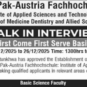PAF-IAST Haripur School of Medicine & Dentistry Jobs 2025 – Walk-In Interview