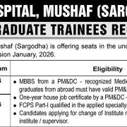 PAF Teaching Hospital Mushaf (Sargodha) Postgraduate Trainee Jobs 2025