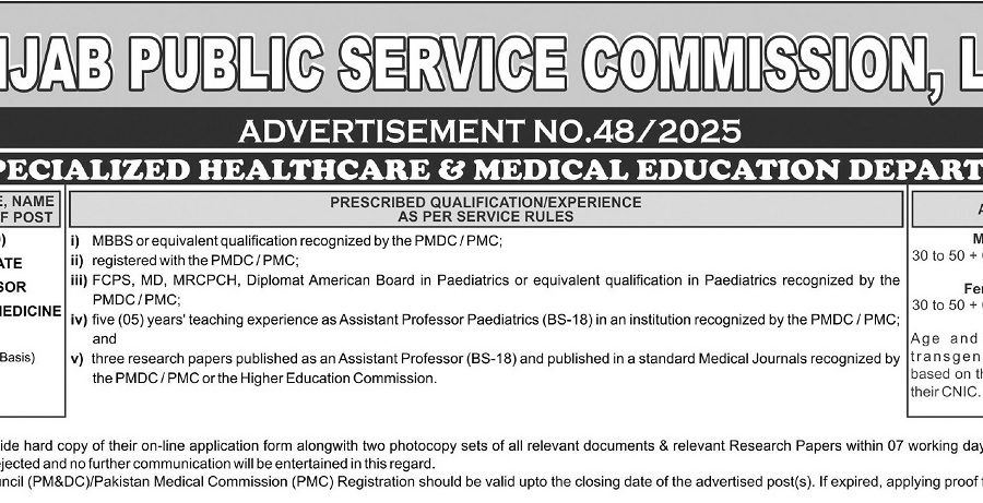 PPSC Lahore Jobs 2025 – Apply Online for Multiple Government Vacancies