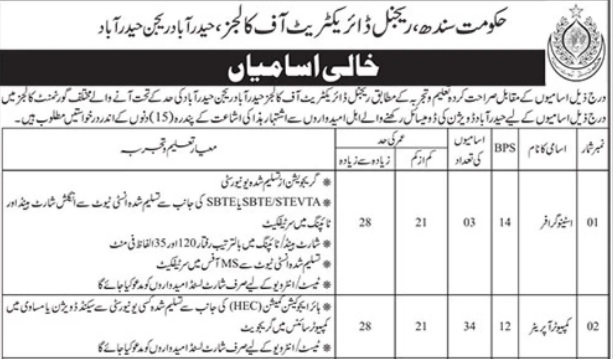 Regional Directorate of College Education Hyderabad Jobs 2025 – Apply Online
