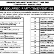 Bahauddin Zakariya University (BZU) Multan Jobs 2026
