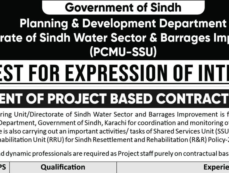 Government of Sindh Planning & Development Department Jobs 2026 – PCMU
