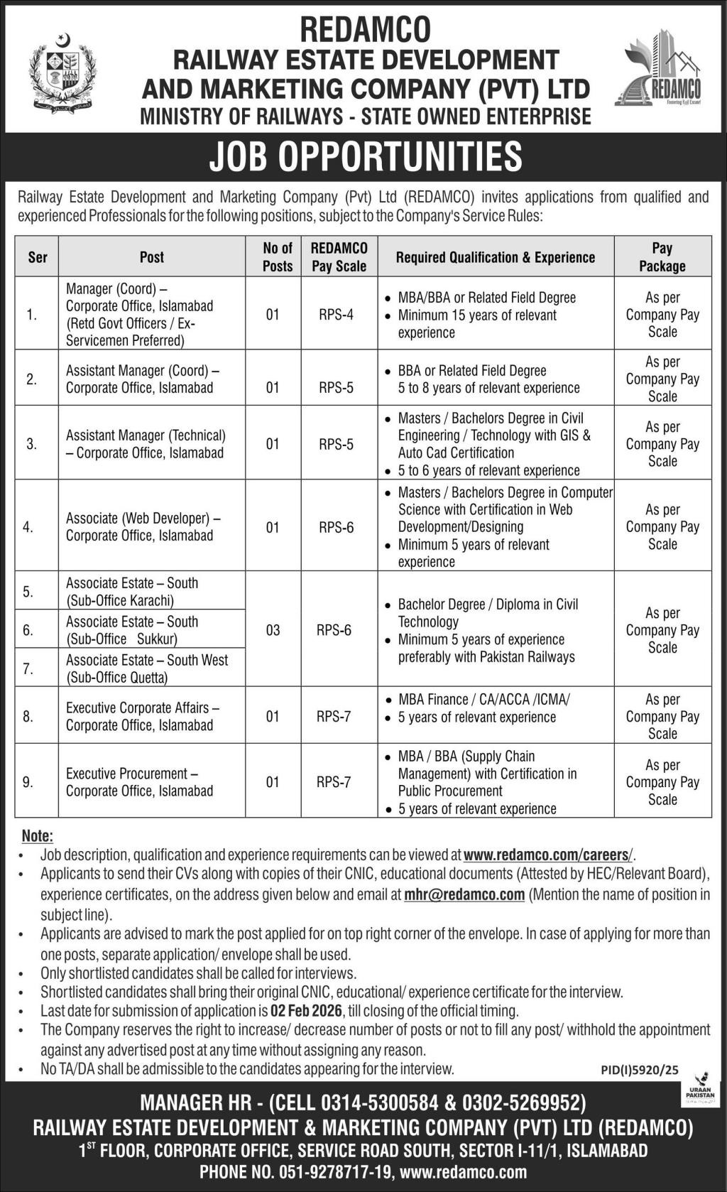 Latest Government Jobs in Islamabad 2026 – REDMC Career Opportunities