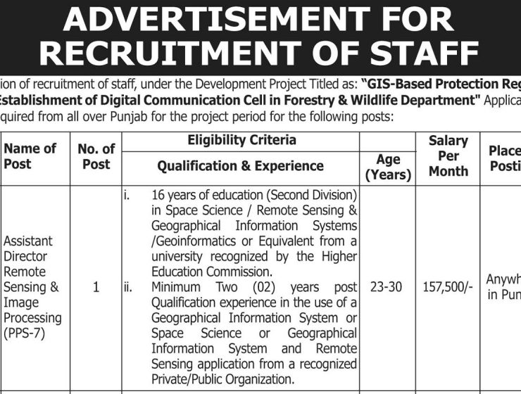 Punjab Forestry & Wildlife Department Jobs 2026 – GIS-Based Protection & Digital
