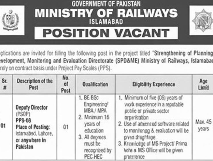 Ministry of Railways Islamabad Jobs 2026 – Apply via National Job Portal