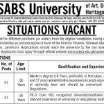 SABS University Jamshoro Jobs 2026 – Apply for Professional Vacancies