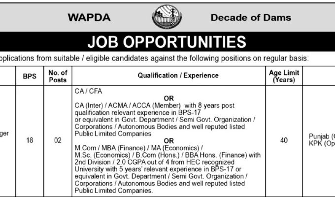 Water & Power Development Authority Jobs Openings 2025-26 – Pakistan
