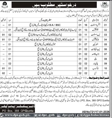 Workers Welfare Board Jobs 2026 – Lab Attendant, Mali, Aya, Clerk & Other Vacancies