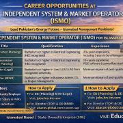 ISMO Pakistan Jobs 2026 – Independent System & Market Operator Careers