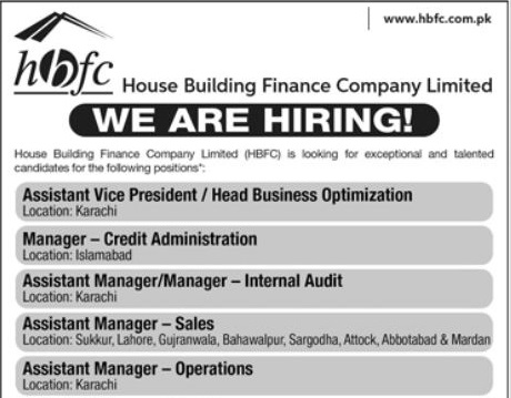 House Building Finance Company Limited (HBFC) Jobs 2026 – Apply Online