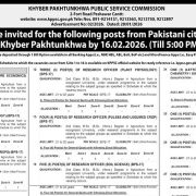 Khyber Pakhtunkhwa Public Service Commission KPPSC Jobs 2026 Advertisement
