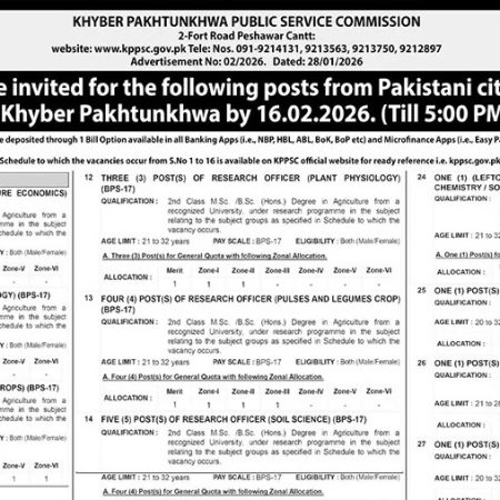 Khyber Pakhtunkhwa Public Service Commission KPPSC Jobs 2026 Advertisement