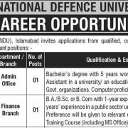 Latest National Defence University NDU Jobs Islamabad 2026