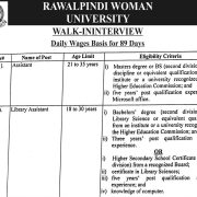 Rawalpindi Women University Walk-in Interviews 2026 – Daily Wage Jobs