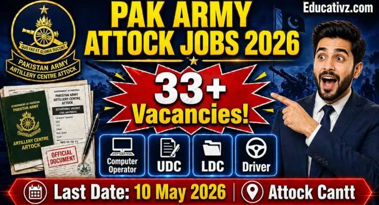 Artillery Centre Attock Jobs 2026 Application Form Official Advertisement