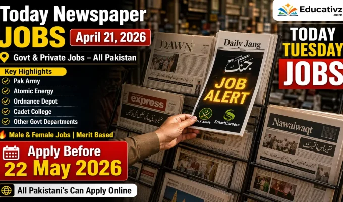 Collection of today's Tuesday job advertisements from Daily Jang, Express, Dawn, and Nawaiwaqt newspapers featuring Pak Army Sipahi and SmartCareers vacancies.