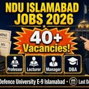 National Defence University NDU Islamabad Jobs Advertisement April/May 2026