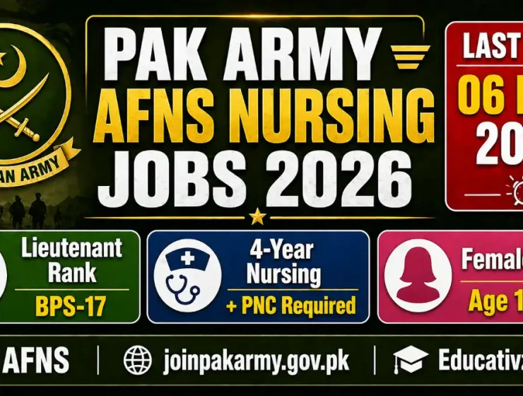 Pakistan Army AFNS Nursing Jobs Advertisement 1st Half 2026 Educativz